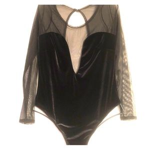 Velvet & Mesh Long Sleeve Teddy